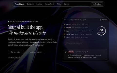 Auditly AI | AI app launch-readiness checks — screenshot