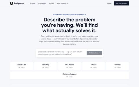 Audyense — Find the B2B software that fits your team — screenshot