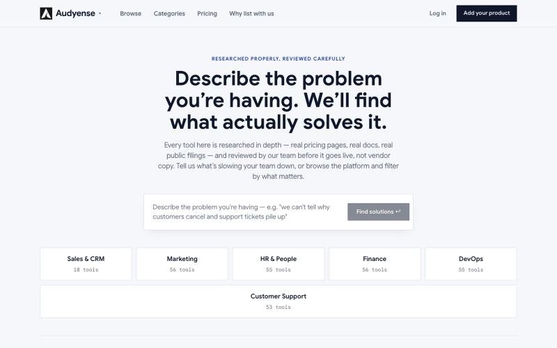 Audyense — Find the B2B software that fits your team — screenshot