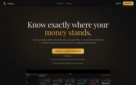 Aurum — Personal Finance, Crafted with Intention — screenshot