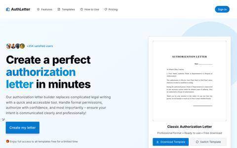 Authorization Letter | Edit & Download Templates — screenshot
