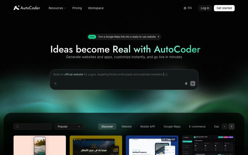 AutoCoder | AI App & Website Builder Without Code — screenshot