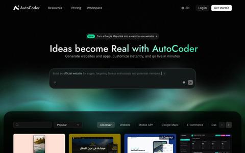 AutoCoder | AI App & Website Builder Without Code — screenshot