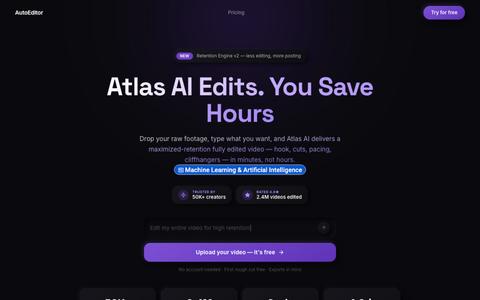 AI Video Editor — AutoEditor | Edit Video with AI in Minutes — screenshot