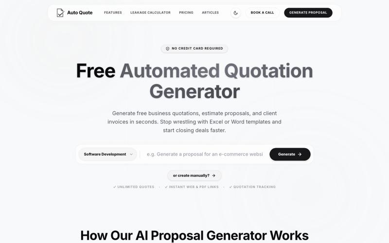 Auto Quote | AI Quotation & Invoice Generator — screenshot