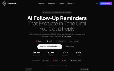 autoremind.ai - AI Follow-Up Reminders That Escalate in Tone Automatically — screenshot