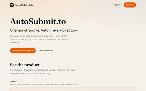 AutoSubmit.to — Directory launch profiles — screenshot