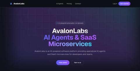 AvalonLabs Platform — AI Agents & SaaS Microservices — screenshot