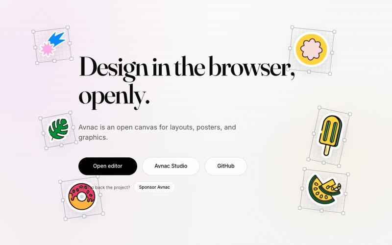 Avnac — open design in the browser — screenshot