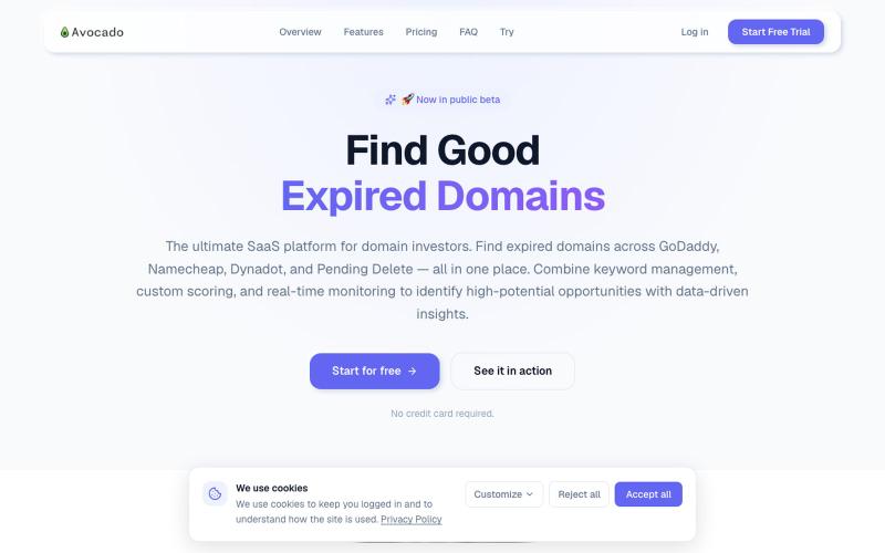 Avocado Domains — Expired Domain Hub — screenshot