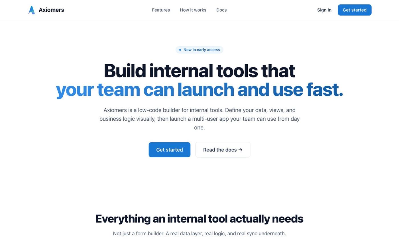 Axiomers: Build internal tools that work offline — screenshot