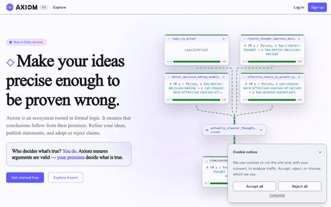Axiom: The 1st Social Platform for Logically Valid Reasoning — screenshot
