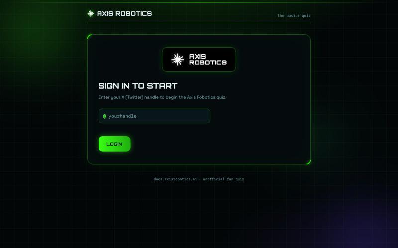 Axis Robotics — The Basics Quiz — screenshot