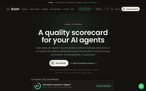 Axon — the quality & FinOps layer for your AI agents — screenshot