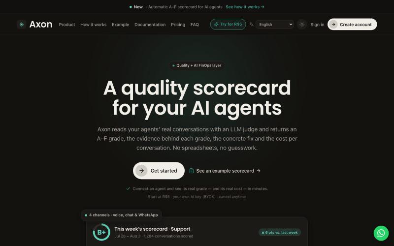 Axon — the quality & FinOps layer for your AI agents — screenshot