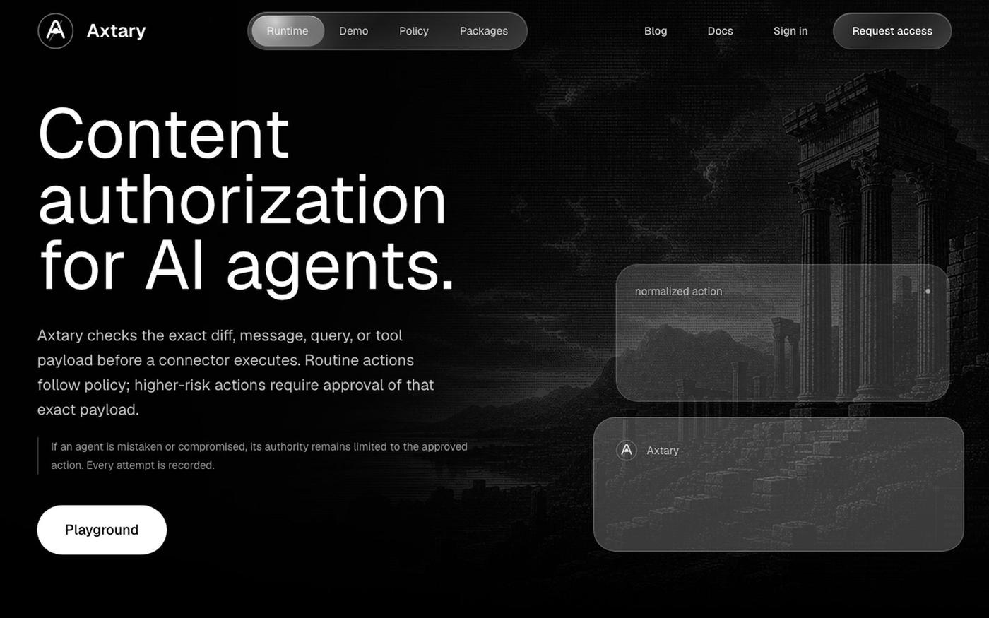 Axtary | Content Authorization for AI Agents — screenshot
