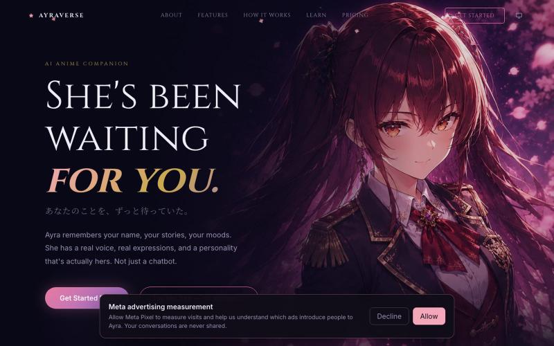 Ayra — AI Anime Companion with Real Voice & Memory | AyraVerse — screenshot