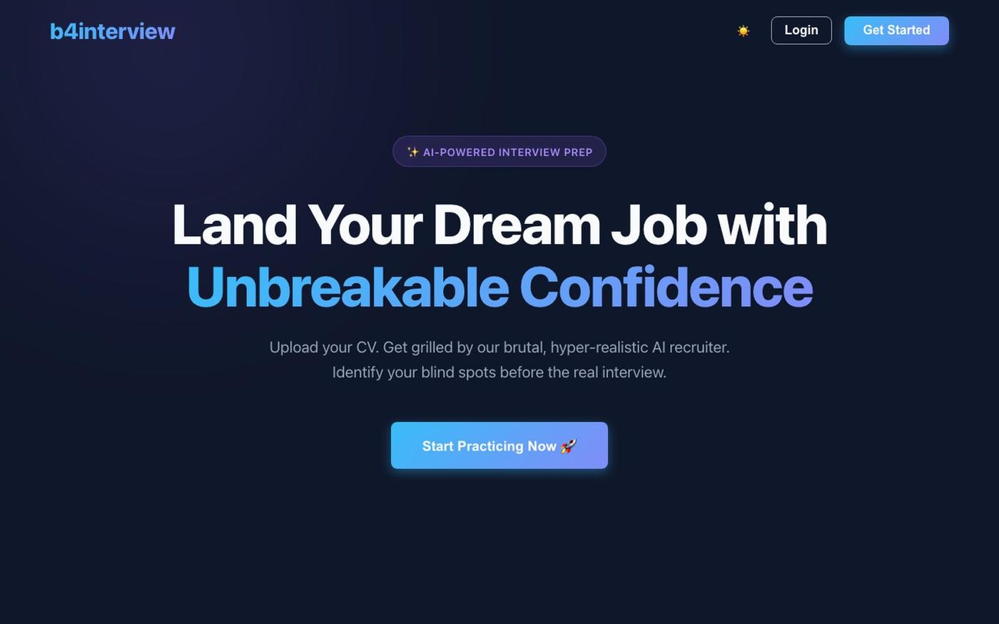 b4interview - AI Interview Prep — screenshot