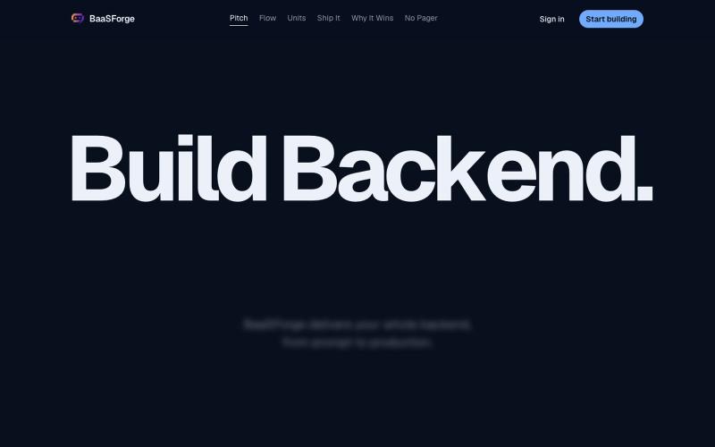 BaaSForge | AI Backend Platform — screenshot
