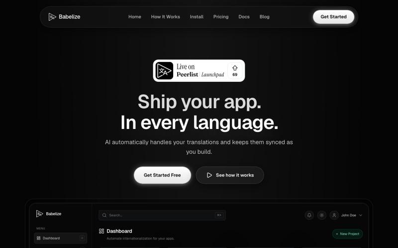 Babelize - AI-Powered Localization — screenshot