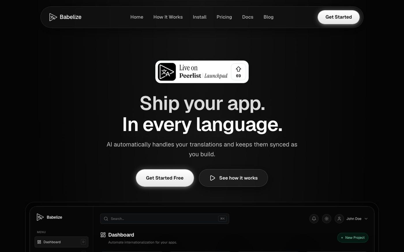 Babelize - AI-Powered Localization — screenshot