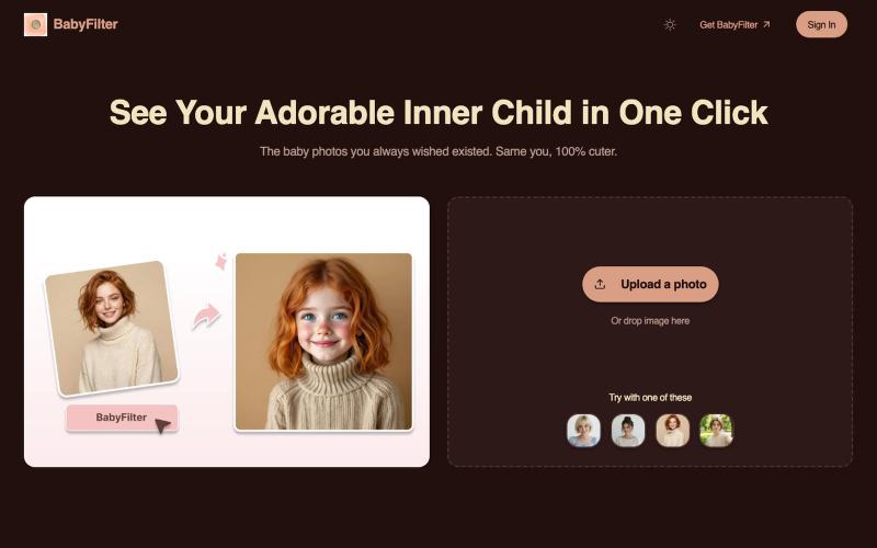 BabyFilter | See Your Adorable Baby Self in One Click — screenshot