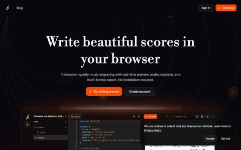 🎶 bachable.io - Online Collaborative Music Notation Platform | Powered by LilyPo — screenshot