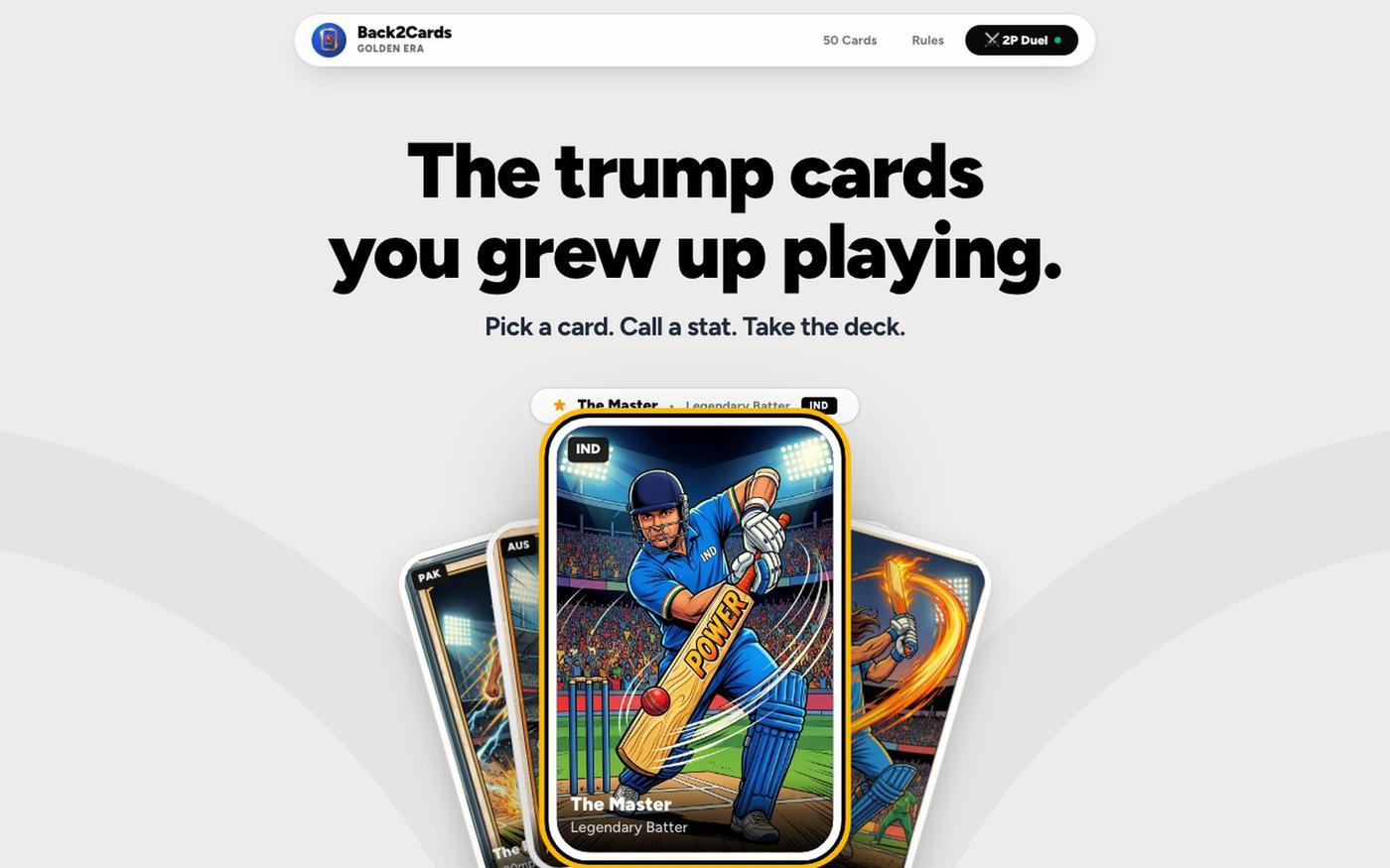 Back2Cards — The 90s Trump Cards You Grew Up Playing — screenshot
