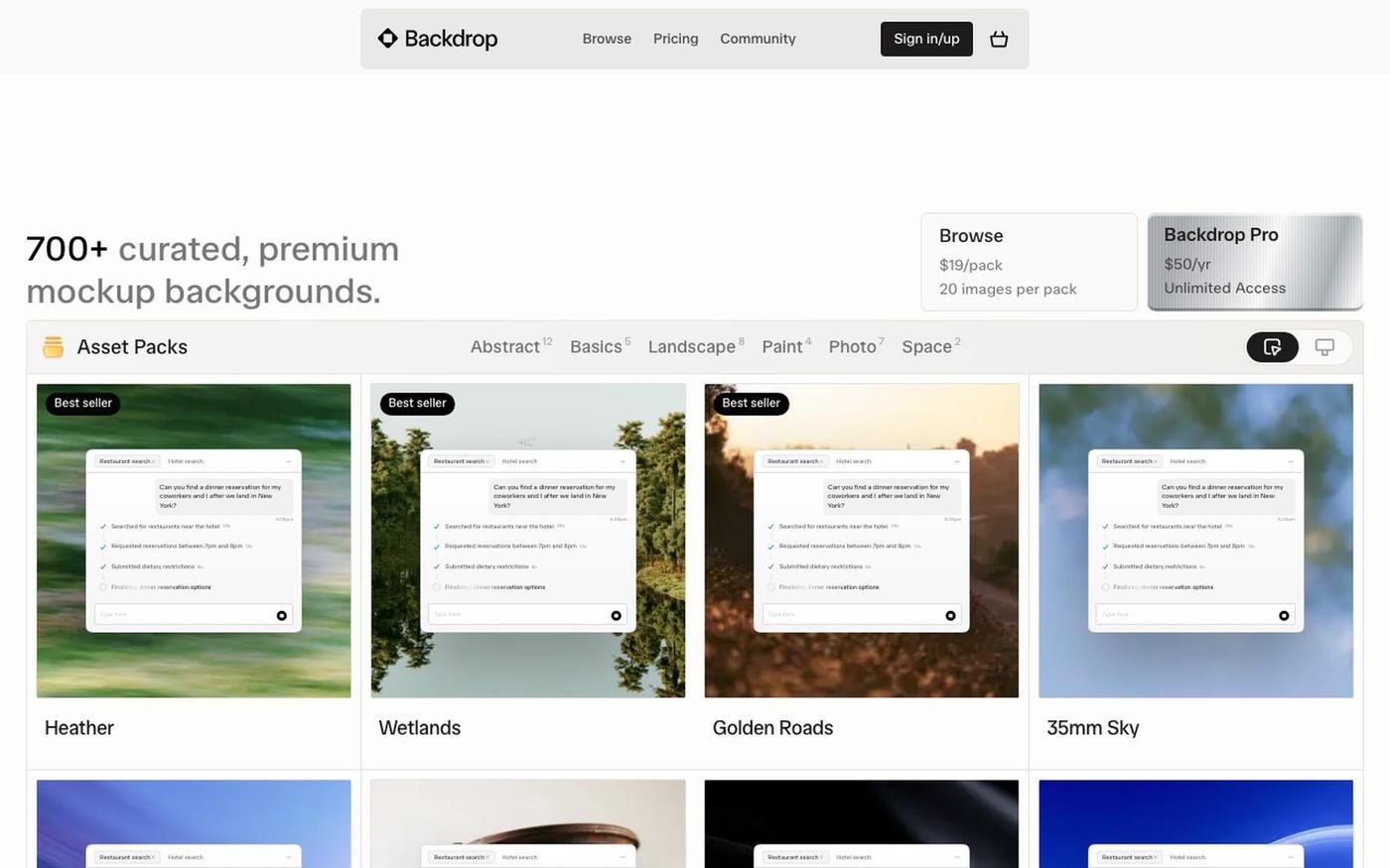 Premium Mockup Backgrounds — screenshot