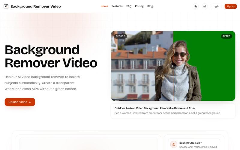 Background Remover Video — Remove Video Backgrounds Online — screenshot