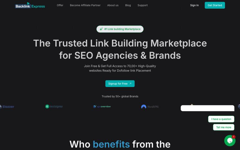 Backlink Express - Link Building Marketplace — screenshot