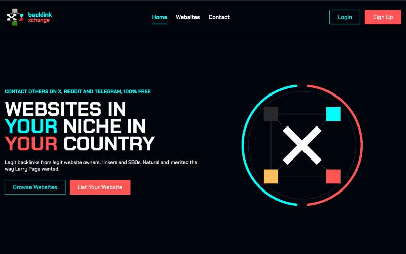 backlinkXchange – Backlink Exchange Network — screenshot