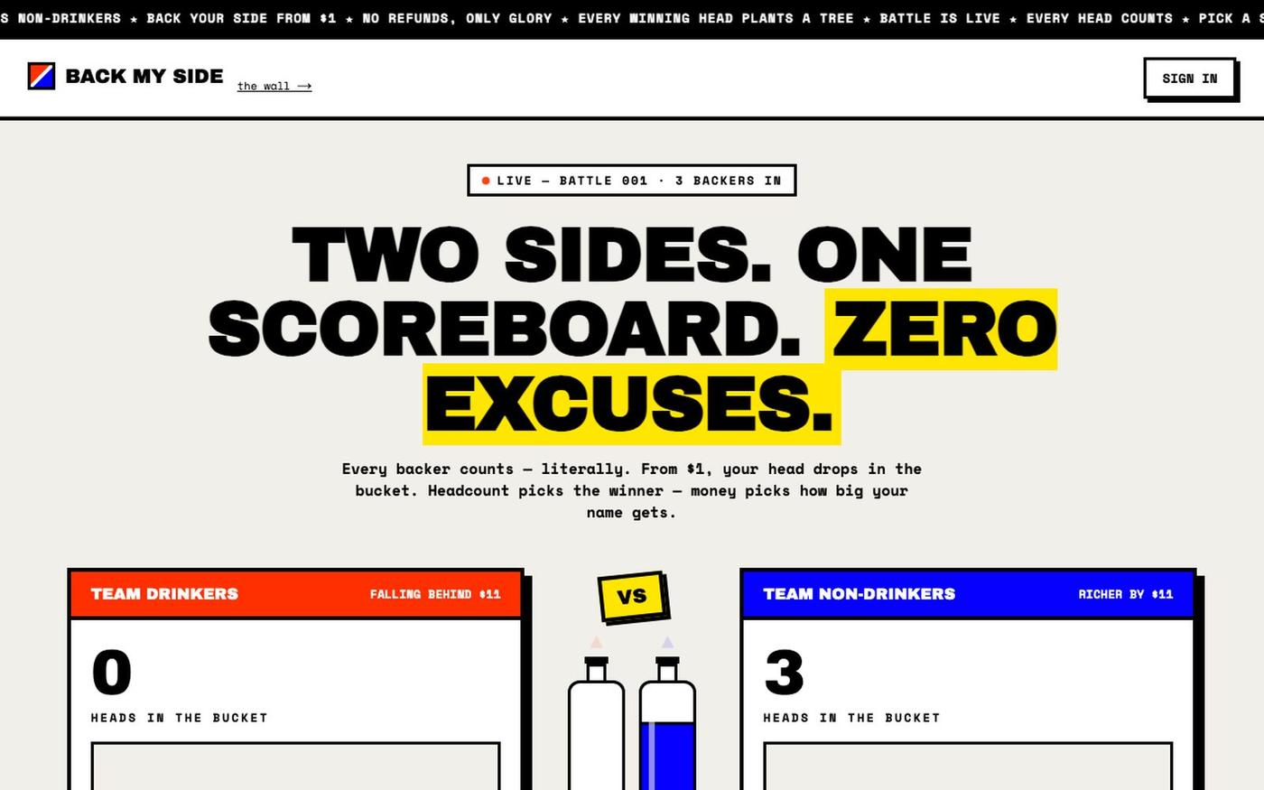 Back My Side — Two sides. One scoreboard. Zero excuses. — screenshot