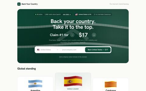 Back Your Country — The Internet's World Ranking — screenshot