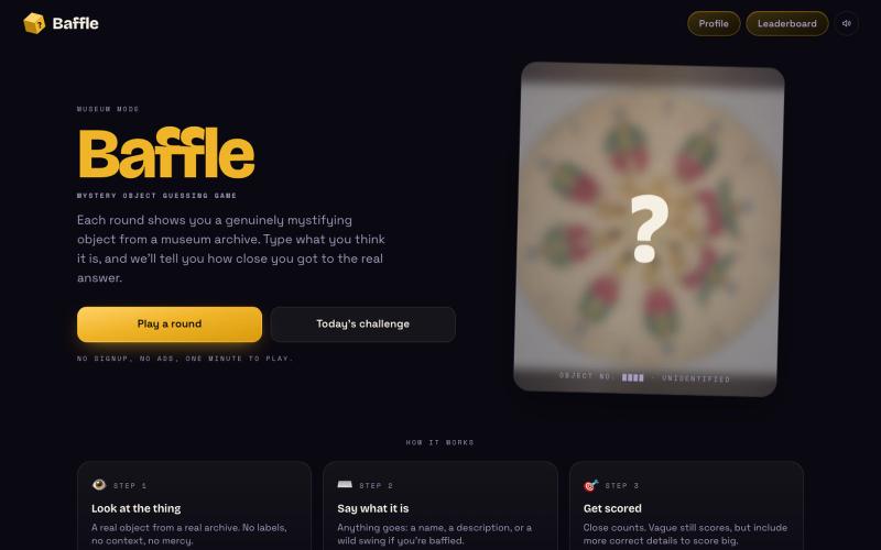 Baffle — Mystery Object Guessing Game — screenshot