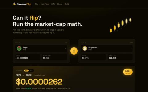 BananaFlip — market cap flip calculator — screenshot