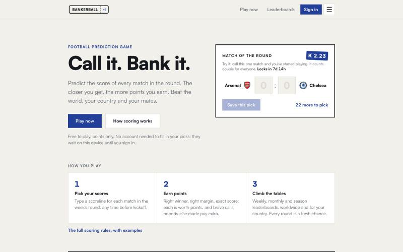 BankerBall: Free Football Score Predictor — screenshot