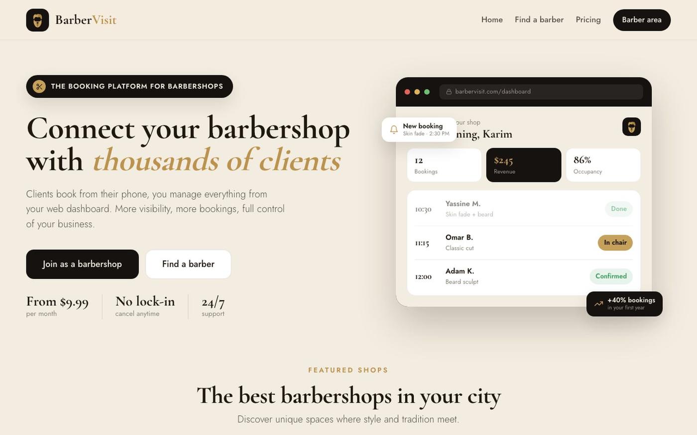 BarberVisit — Book your barber in seconds — screenshot