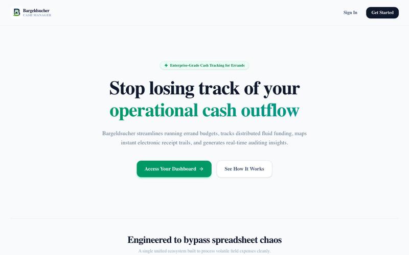 Bargeldsucher — Operational Cash Engine — screenshot