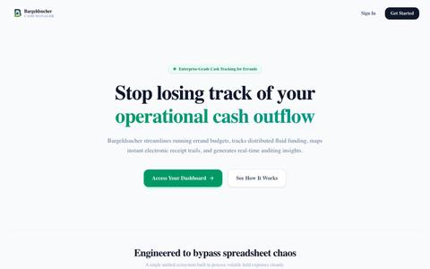 Bargeldsucher — Operational Cash Engine — screenshot