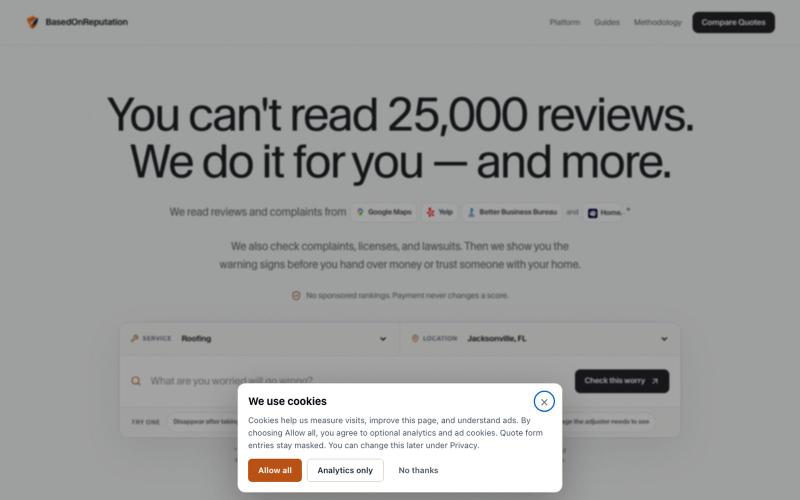 Compare Local Service Companies | BasedOnReputation — screenshot