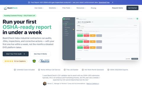 BasinCheck - Oilfield Safety Audit Software — screenshot