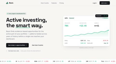 Basis — Trade on proof — screenshot
