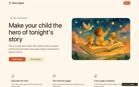 Story Spark — Illustrated Bedtime Stories for Your Child — screenshot