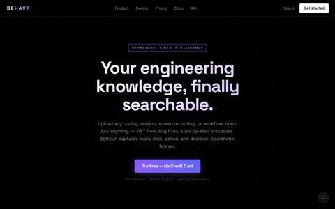 BEHAVR — Video to Action Compiler — screenshot