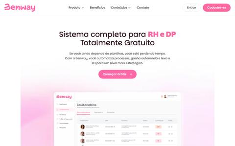 Sistema de RH Gratuito para Pequenas Empresas | Benway — screenshot