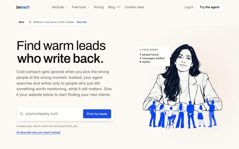 BeReach. The AI agent that does your outreach — screenshot