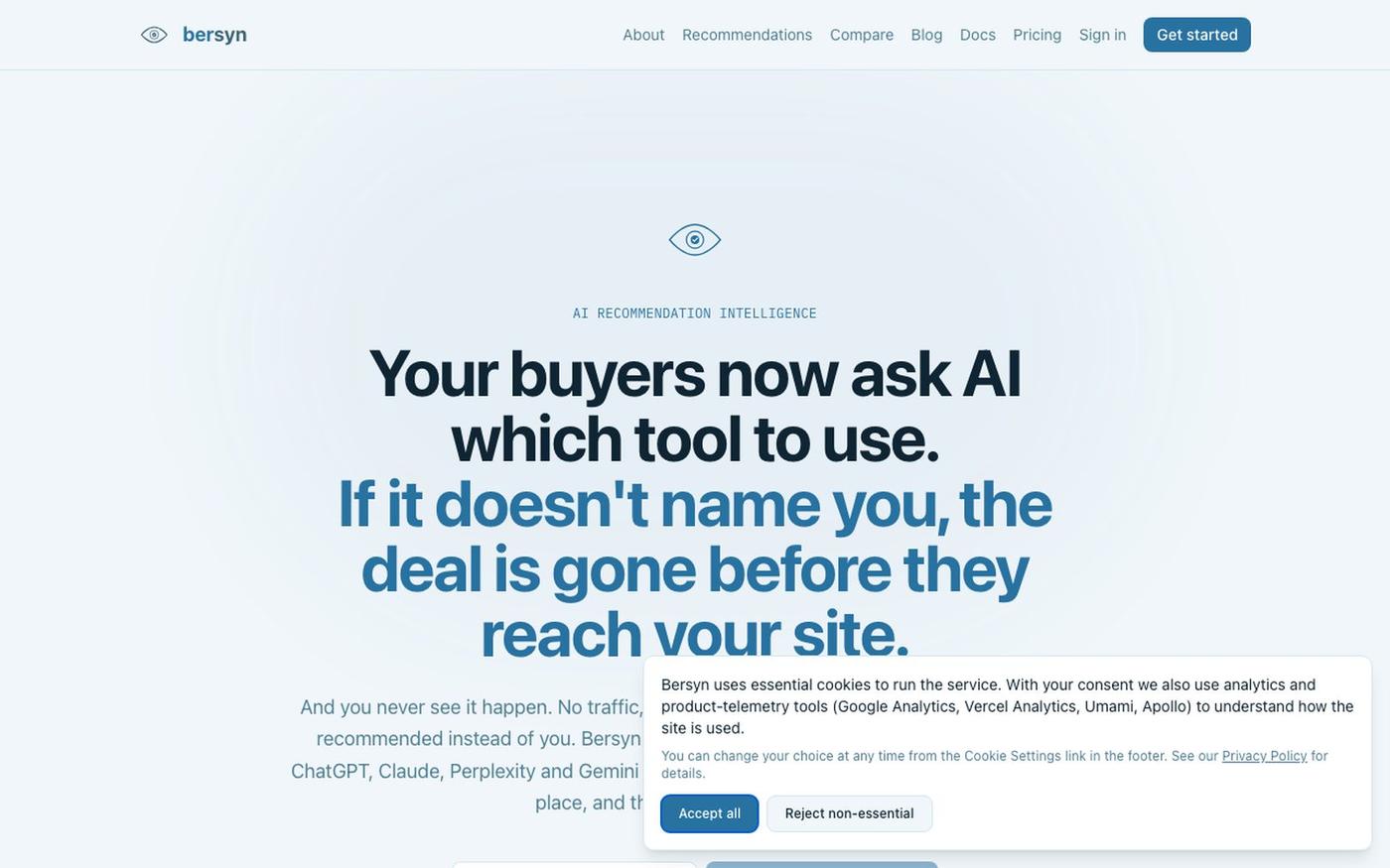 AI Recommendation Intelligence: why AI recommends your competitors instead of yo — screenshot