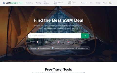 Global eSIM Price Compare | Cheap Travel eSIM Plans — screenshot