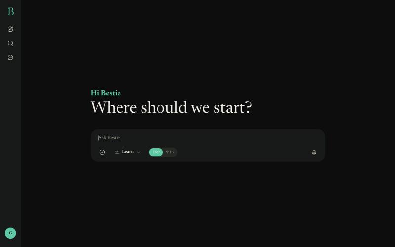 Bestie, learn anything visually — screenshot